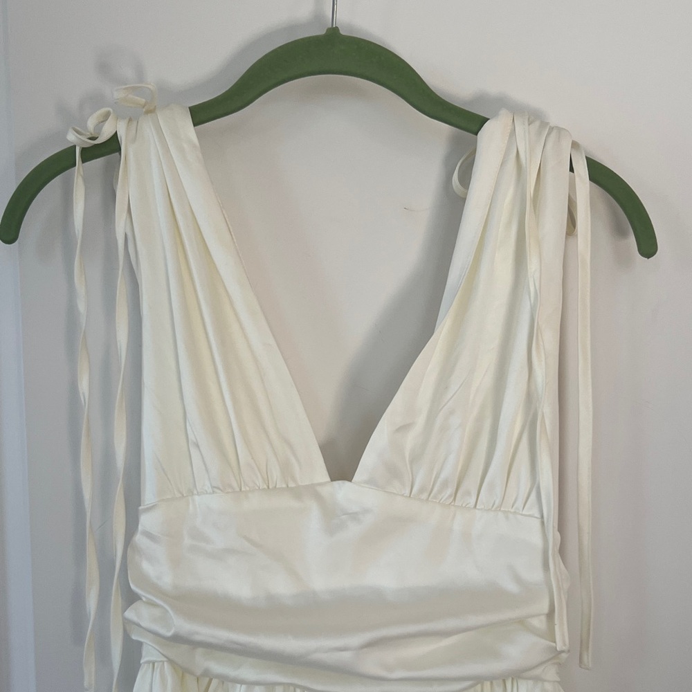 SHEIN Cream Tie-Shoulder Mini Dress - Picture 2 of 5